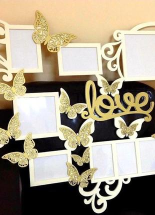 Фото рамка "love"и ажурные бабочки 95х75 см. на 10 фото