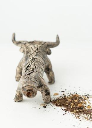 Трубка курительная бык керамическая3 фото