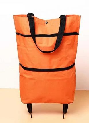 Складная тележка для покупок, сумка-тележка с колесами, складная сумка для продуктов3 фото