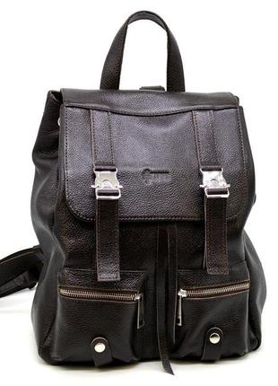 Шкіряний рюкзак зі шкіри флотар fc-3016-4lx tarwa темно-коричневий2 фото