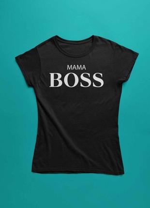 Футболка з написом "mama boss"2 фото