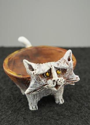 Солонка у вигляді кота керамічна1 фото