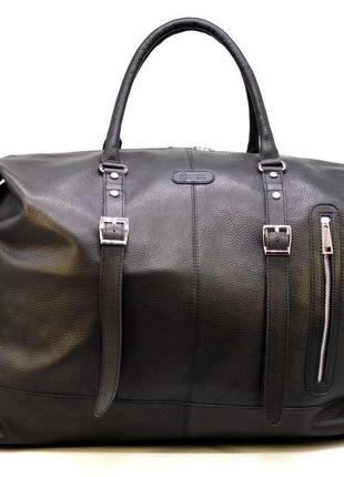 Большая дорожная сумка fa-8310-4lx из натуральной кожи флотар, черная1 фото
