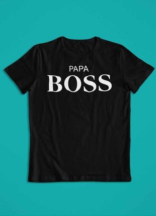 Футболка с надписью "papa boss"