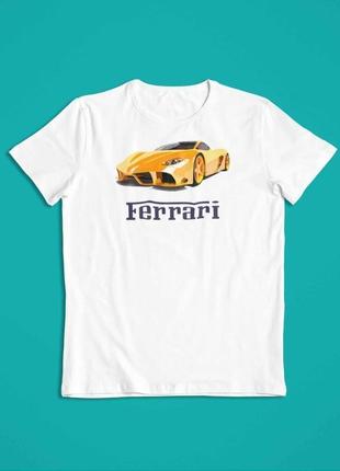 Футболка с принтом желтый ferrari1 фото