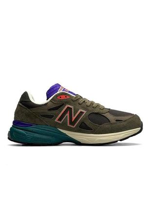 Кроссовки мужские стильные new balance 990 v3 traiblaisers легкие хаки спортивные кроссовки нью баланс летние7 фото