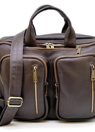 Мужская кожаная сумка-рюкзак gc-7014-3md tarwa1 фото