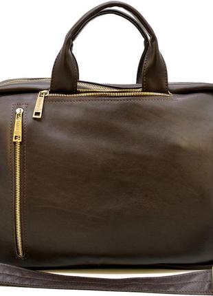 Мужская кожаная сумка-рюкзак gc-7014-3md tarwa3 фото