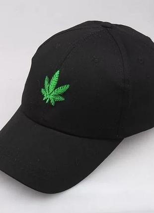 Кепка бейсболка конопля, унисекс черный