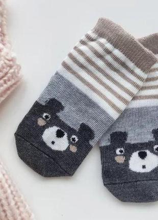 Детские носки для малыша c рисунком «медвежонок». размер  10-121 фото