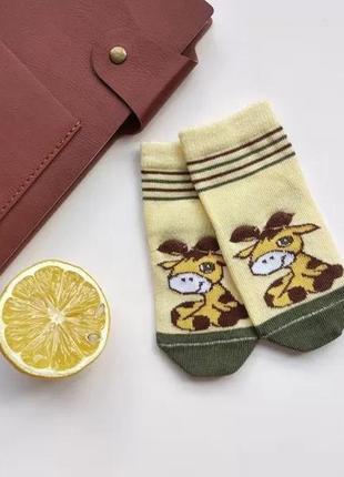 Детские носки для самых маленьких с рисунком «3d жирафик». размер  10-121 фото