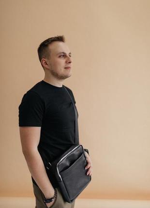 Чоловіча сумка через плече з натуральної шкіри, чоловіча шкіряна сумка, баретка чоловіча