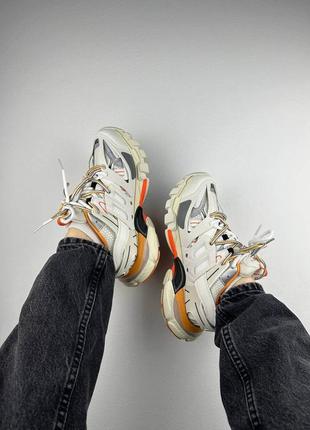 Кросівки в стилі balenciaga track 3.0 white/orange6 фото