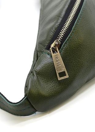 Напоясная кожаная сумка бутылочного цвета g8-3005-3md tarwa5 фото