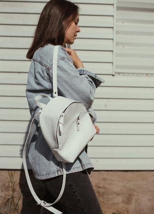 Жіночий шкіряний рюкзак croco, стильний рюкзак з натуральної шкіри2 фото