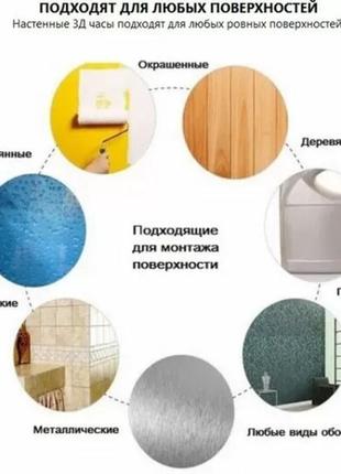 Большие настенные часы diy clock new 55 черный, серебро  с цифрами8 фото