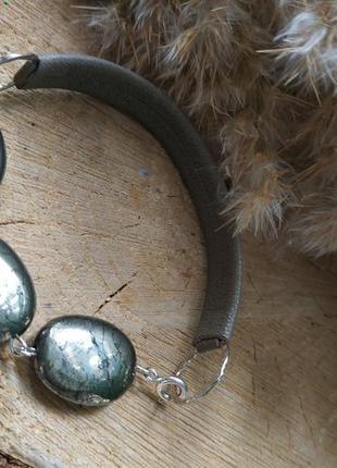 Серебряный браслет с пиритом ′лунное затмение′2 фото