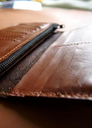 Шкіряний гаманець етнічний, орнамент на гаманець, гаманець з етнічним малюнком6 фото