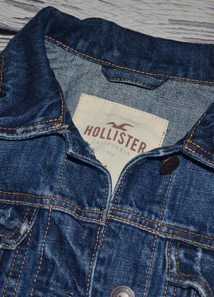 М обалденный фирменный джинсовый пиджак курточка с потертостями hollister5 фото