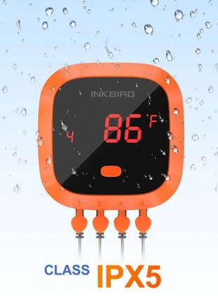 Сток bbq термометр inkbird ibt-4xc цифровий із bluetooth на 4 щупи, захист ipx56 фото