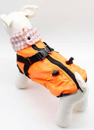 Жилет вайлет оранжевый со шлейкой плащевка на байковой подкладке (девочка), s1 фото