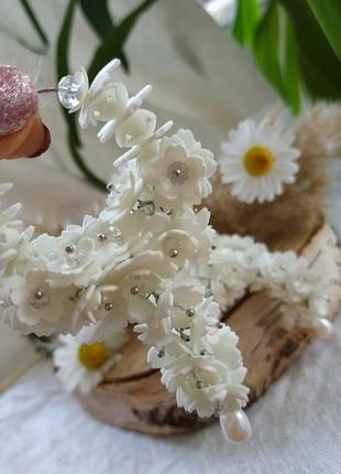 Серьги - грозди с жемчугом ′яблоневый сад′