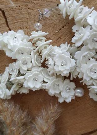 Серьги - грозди с жемчугом ′яблоневый сад′