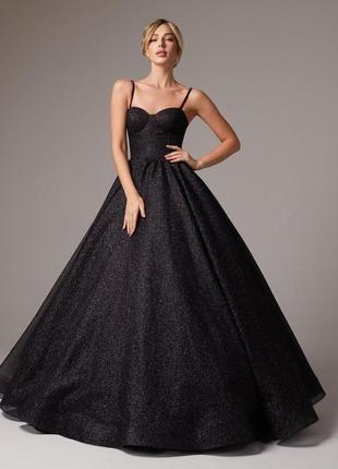 Черное пышное платье la novale 116