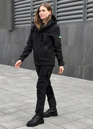 Куртка pobedov motive із липучками жіноча чорний6 фото