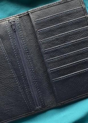 Синій шкіряний гаманець "ґрифіндор"3 фото