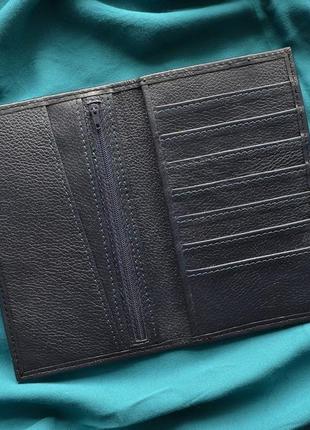 Синій шкіряний гаманець "ґрифіндор"4 фото