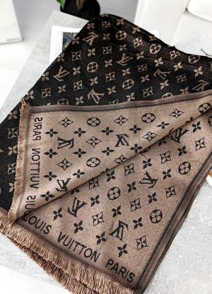 Палантин шарф, хустка louis vuitton луї віттон шоколадно-коричневий