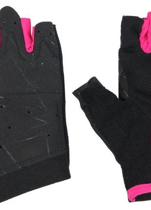 Перчатки женские для занятия спортом, велоперчатки crivit черные с розовым