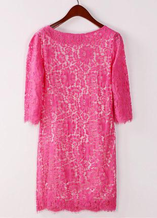 Плаття рожеве мереживо літній