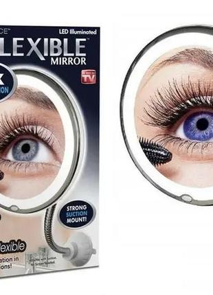 Дзеркало для макіяжу з led підсвічуванням кругле flexible присоска гнучкий тримач wo 303 фото