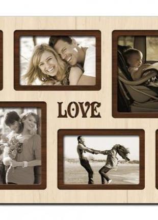 Фоторамка коллаж ′love′ 64х34 см , 8 фото 9х13 см