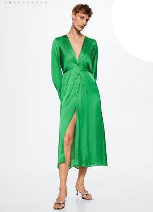 Платье mango зеленого цвета l