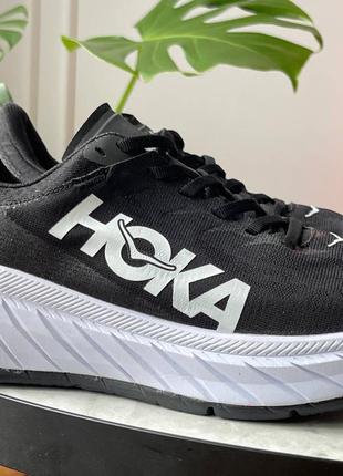 Кросівки білі з чорним hoka one carbon x white black2 фото