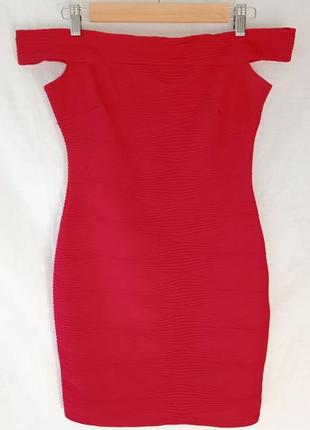 Красное бандажное платье мини1 фото