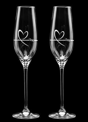 Весільні бокали для шампанського з елементами swarovski, арт. s7