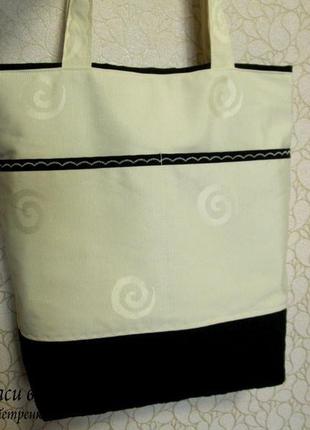Текстильная сумка, шоппер на магнитной кнопке.1 фото