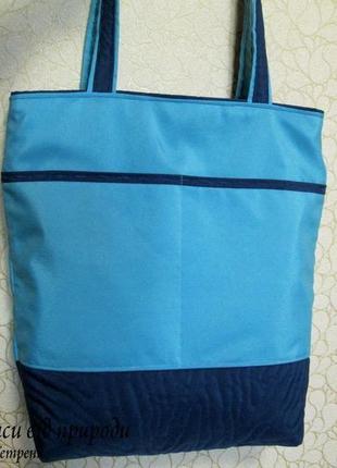 Текстильная сумка, шоппер на молнии.1 фото
