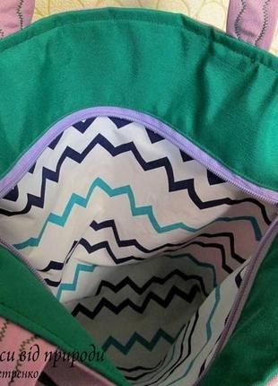 Текстильная сумка, шоппер на молнии.5 фото