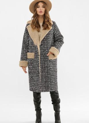 Пальто женское букле теплое зимнее стильное размеры 44-482 фото