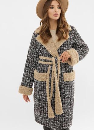 Пальто женское букле теплое зимнее стильное размеры 44-483 фото