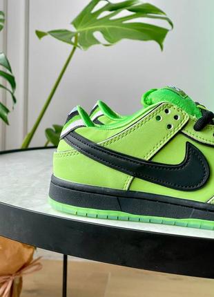 Женские кроссовки зеленые nike sb dunk low the powerpuff girls buttercup5 фото