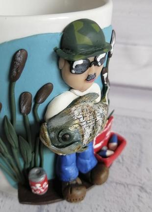 Подарокчная кружка (чашка) в подарок рыбаку на день рождения рыбацкие сувениры2 фото