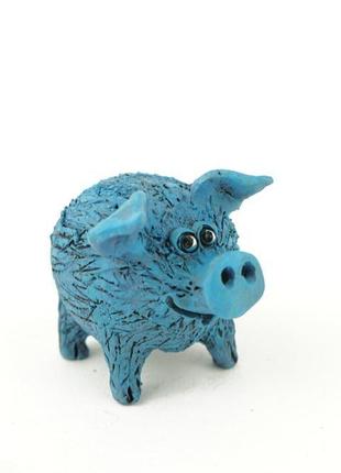 Фигурка свиньи свинка синяя декоративная pig figurine