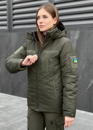 Куртка pobedov motive зима жіноча хакі2 фото