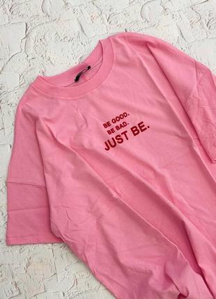 Розовая женская футболка оверсайз свободного кроя с принтом женская повседневная прогулка футболка с принтом1 фото